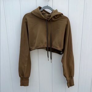 Brown Cropped Hoodie